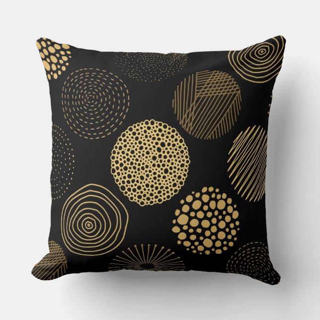Coussin Motif de cercles jaunes Abstraits (Recto)