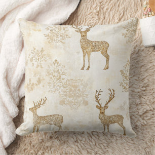 Coussin Motif de cerf de la forêt neutre