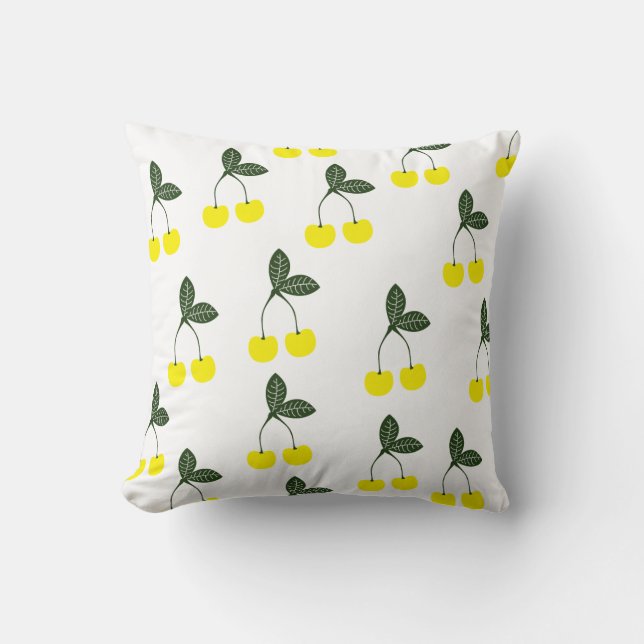 Coussin Motif de cerises jaunes (Recto)
