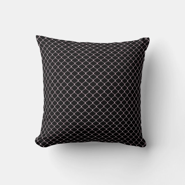 Coussin Motif de chaîne de clôture rose moderne élégant | (Recto)