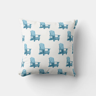 Coussin Motif de chaise Muskoka en bleu aquarelle