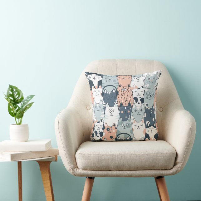 Coussin Motif de chat amusant (Chaise)