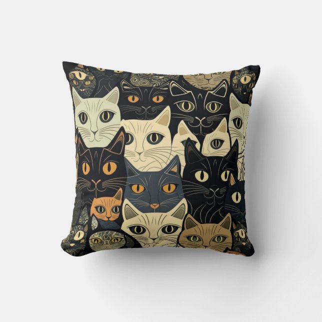 Coussin Motif de chat Artsy (Recto)