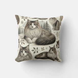 Coussin Motif de chat norvégien