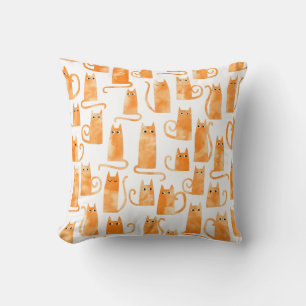 Coussin Motif de chat orange