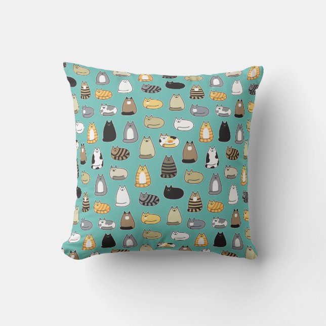 Coussin Motif de chat super mignon, couleur interchangeabl (Recto)