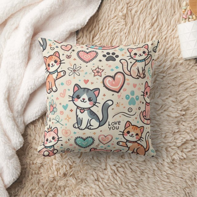 Coussin Motif de chaton mignon (Couverture)
