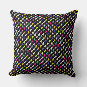 Coussin Motif de chats drôles colorés mignons
