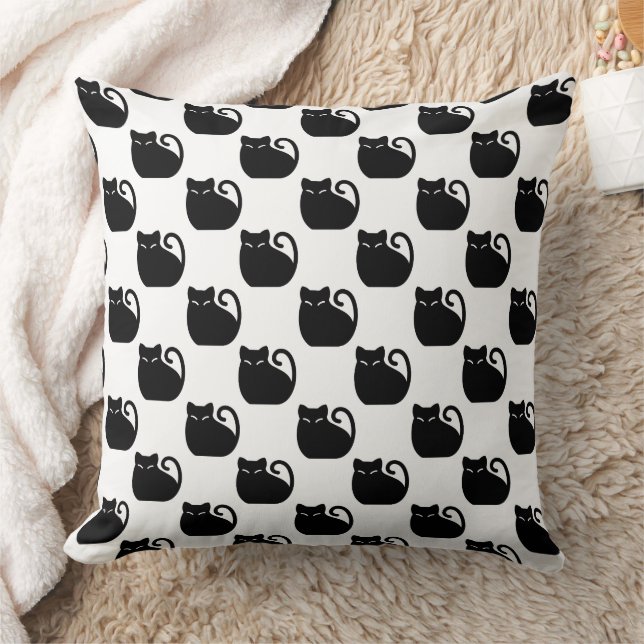 Coussin Motif de chats noirs mignons (Couverture)