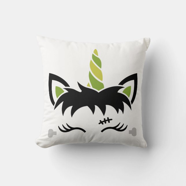 Coussin Motif de chauve-souris licorne de Frankenstein déc (Recto)