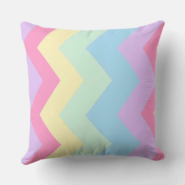 Coussin Motif de chevron arc-en-ciel (Verso)
