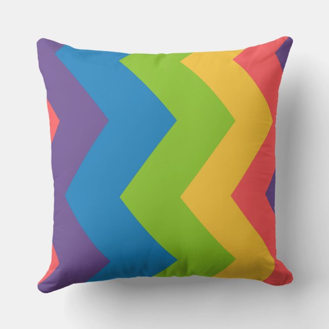 Coussin Motif de chevron arc-en-ciel (Verso)