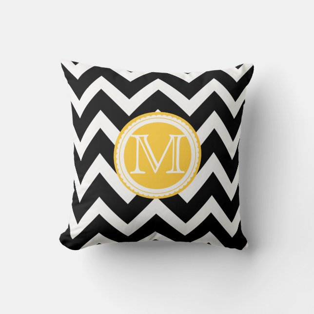 Coussin motif de chevron couleur monogramme do-it-yourself (Recto)