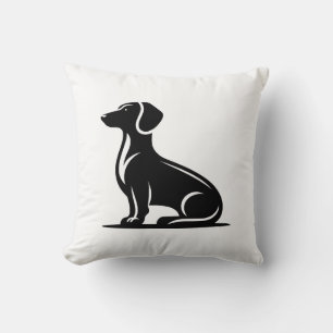 Coussin Motif de chien simple silhouette de chien de chass