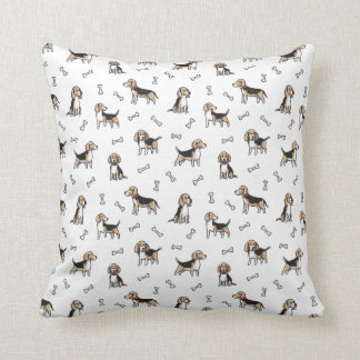 Coussin motif de chiens Beagles