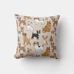 Coussin Motif de chiens de caricature mignons