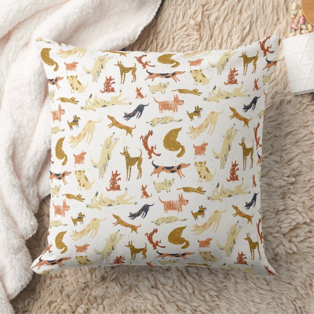 Coussin Motif de chiens illustrés ludiques (Couverture)