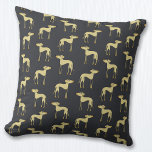 Coussin Motif de chiens Sloughi<br><div class="desc">Adorable Sloughi Sighthound Arabian Grayhound chien motif. Art original de Nic Squirrell.</div>