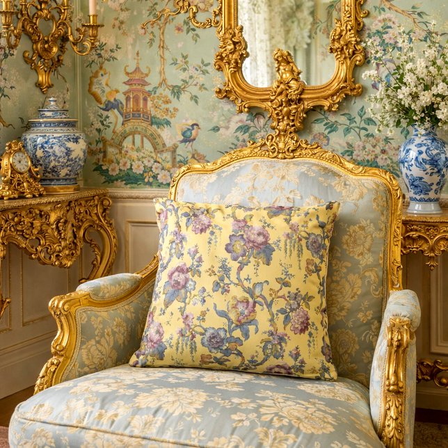 Coussin Motif de chinoiserie de style rococo revisité vint (Créateur téléchargé)