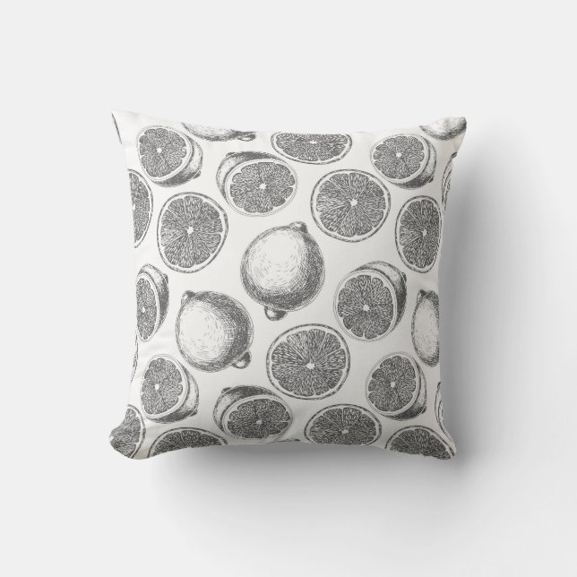 Coussin Motif de citron à main (Recto)