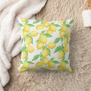Coussin Motif de citron agrumes méditerranéen