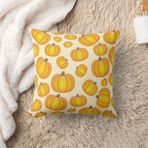 Coussin Motif de citrouille de dessin animé orange