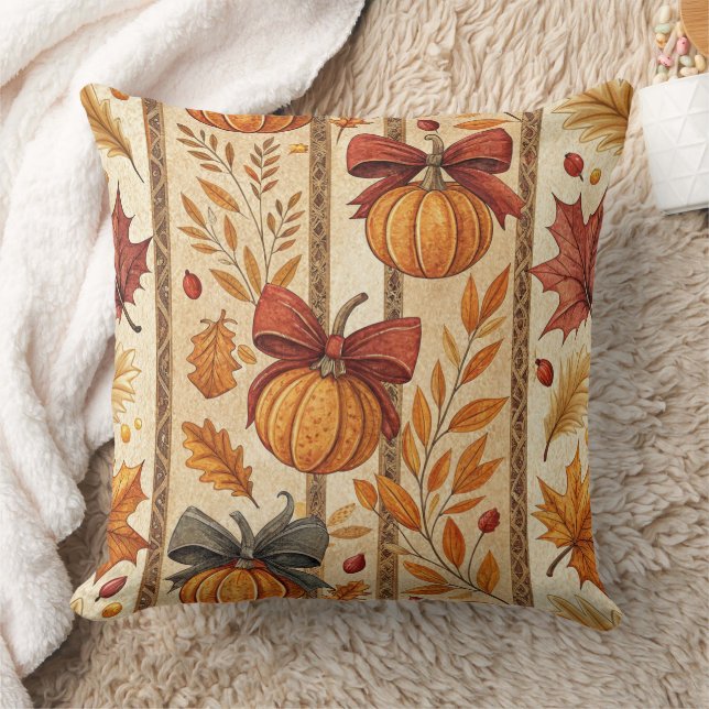 Coussin Motif de citrouille de ferme à toit de chaume d'au (Couverture)