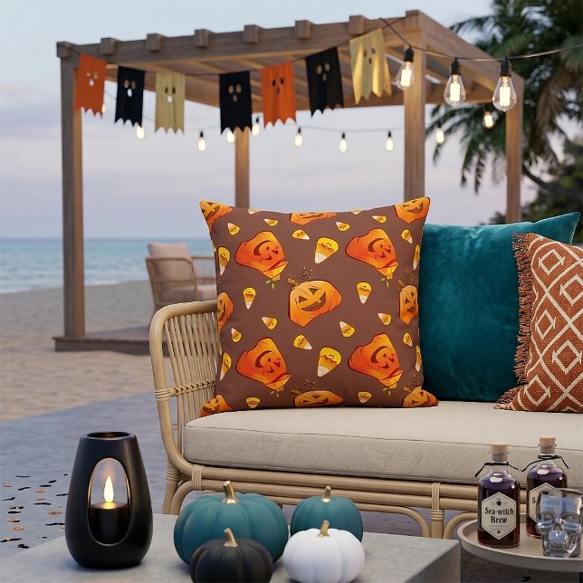 Coussin Motif de citrouille d'Halloween (Créateur téléchargé)