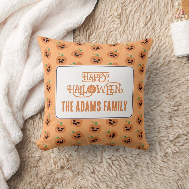 Coussin Motif de citrouilles kawaii Halloween (Couverture)