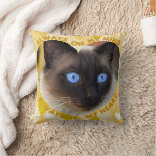 Coussin Motif de cœur jaune d'image personnalisée Cœur Et