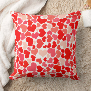 Coussin Motif de cœur rose et rouge romantique pour la Sai