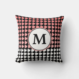 Coussin Motif de coeur rose noir