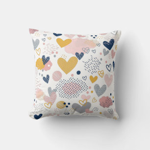 Coussin motif de coeurs Abstraits