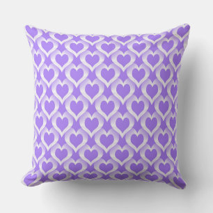 Coussin Motif de cœurs blancs violets