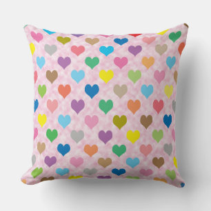Coussin Motif de coeurs colorés