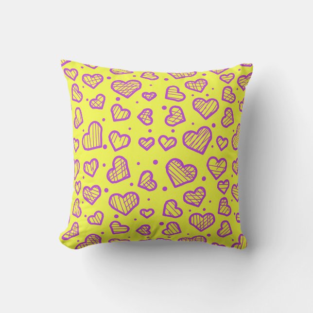 Coussin Motif de cœurs - Inspiré de la Saint-Valentin (Recto)