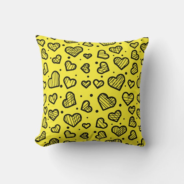 Coussin Motif de cœurs - Inspiré de la Saint-Valentin  (Recto)
