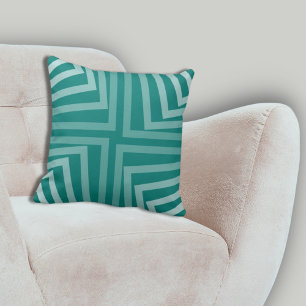 Coussin Motif de coin angulaire niqué vert moderne