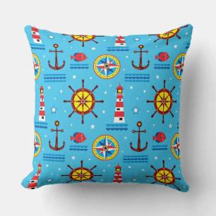 Coussin Motif de compas nautique