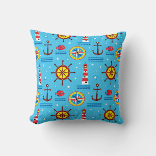 Coussin Motif de compas nautique