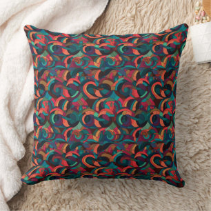 Coussin Motif de conception abstrait multicolore
