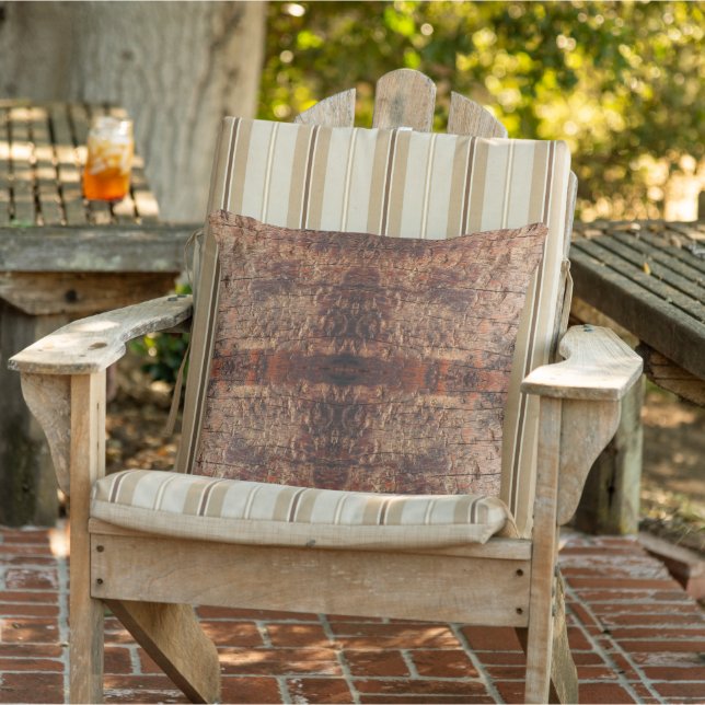 Coussin Motif de conception de photo en gros plan de bois  (Chaise)