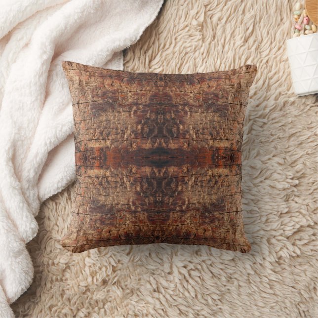 Coussin Motif de conception de photo en gros plan de bois  (Couverture)