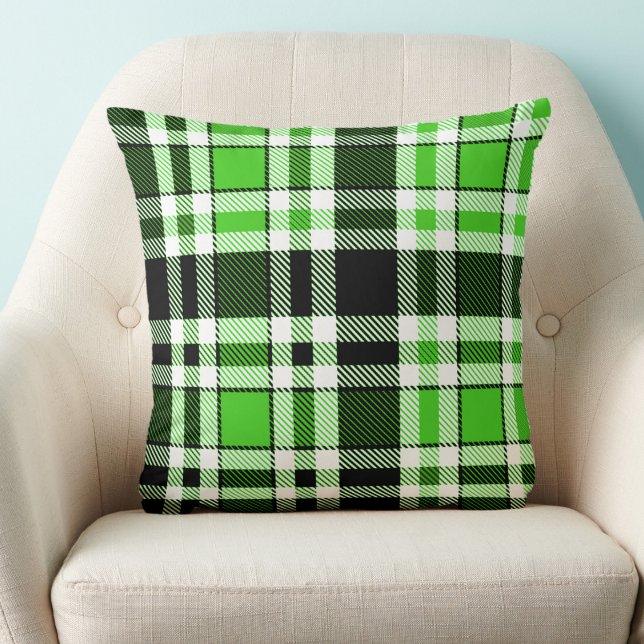 Coussin Motif de conception de tartan en flanelle verte no (Créateur téléchargé)