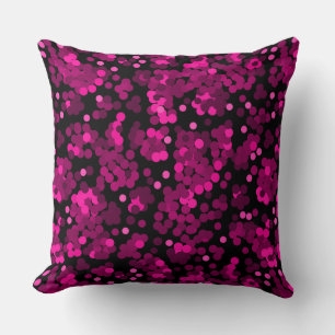 Coussin Motif de confetti à pois rose et bordeaux