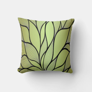 Coussin Motif de congé créatif vert olive