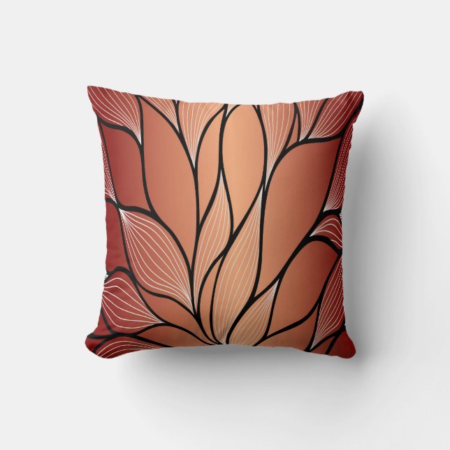 Coussin Motif de congé de bronze de cuivre rustique (Recto)