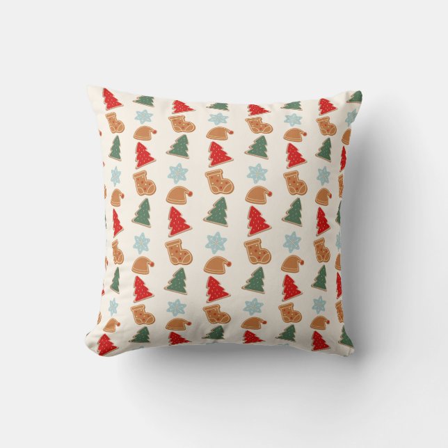 Coussin Motif de cookies colorés Noël (Recto)