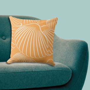 Coussin Motif de coque orange et blanc