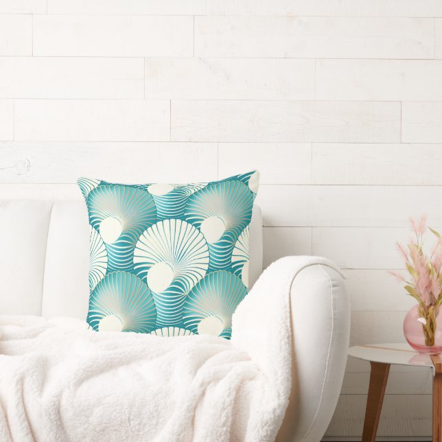Coussin Motif de coquillage bleu (Canapé)